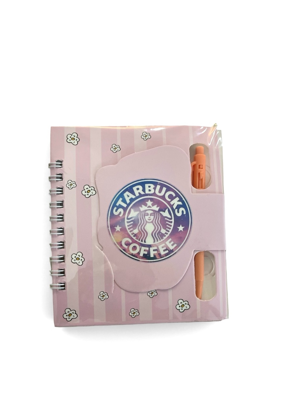 MINI UNBRANDED NOTEBOOK & PEN SET WITH STARBUCKS COFFEE CUP MOTIF